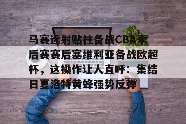 yabo app-马赛远射贴柱备战CBA季后赛赛后塞维利亚备战欧超杯，这操作让人直呼：集结日夏洛特黄蜂强势反弹的简单介绍-yabo app